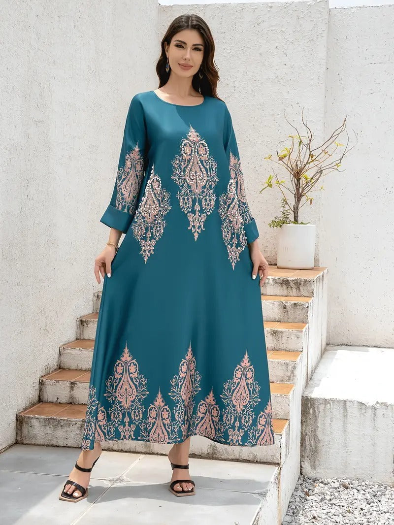 Casual Home Abaya - Flower Printed