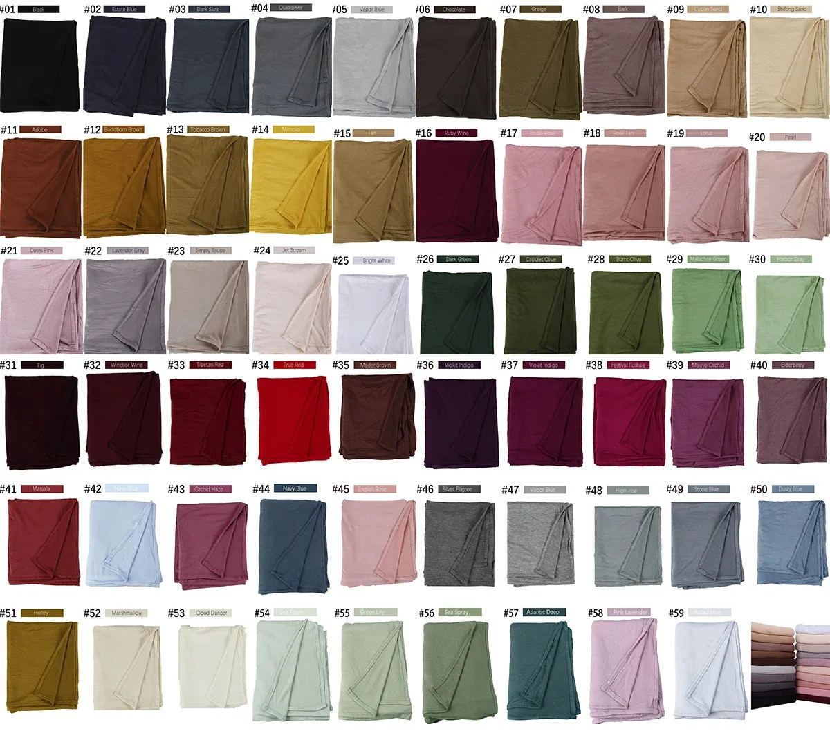Mercerized Cotton Jersey Closed-toe Cotton Scarf - 25% Off when you buy 3