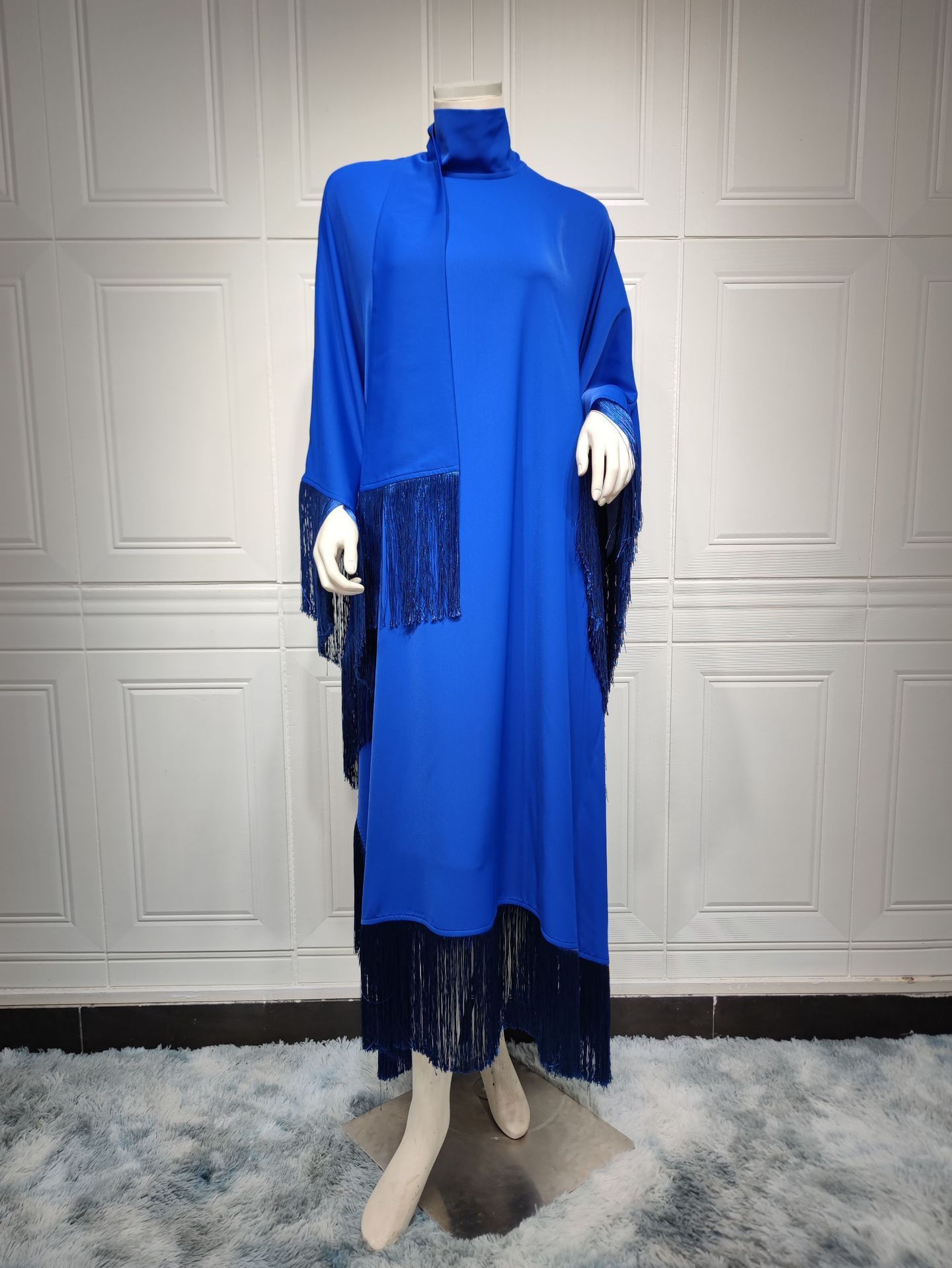 Women Batwing Sleeve Tassel Dress