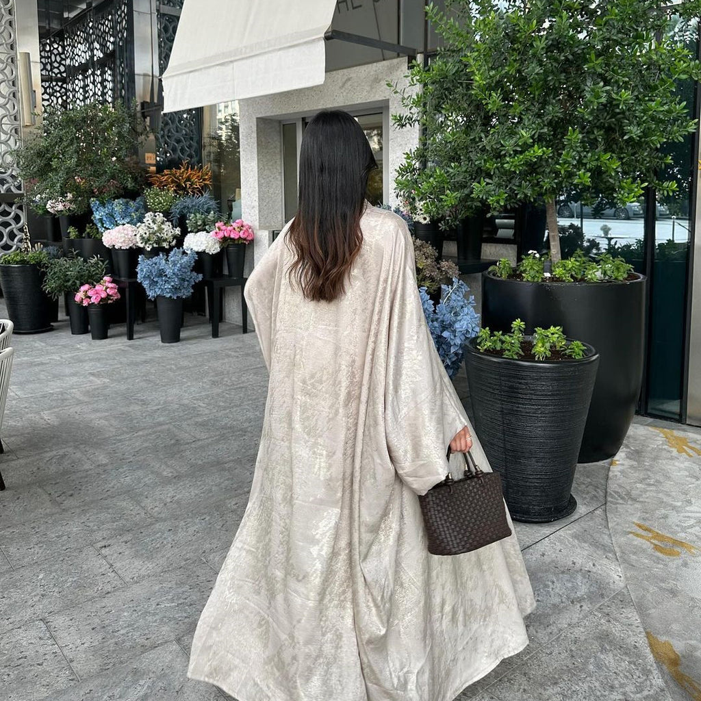 Bronze Satin Open Abaya