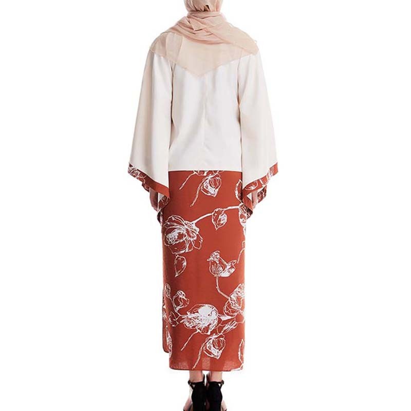 Floral Kimono-Inspired Modest Dress