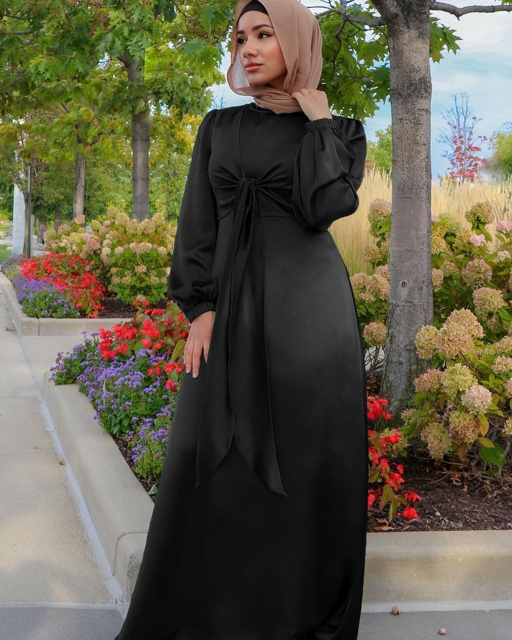 Luxe Wrapped Satin Abaya