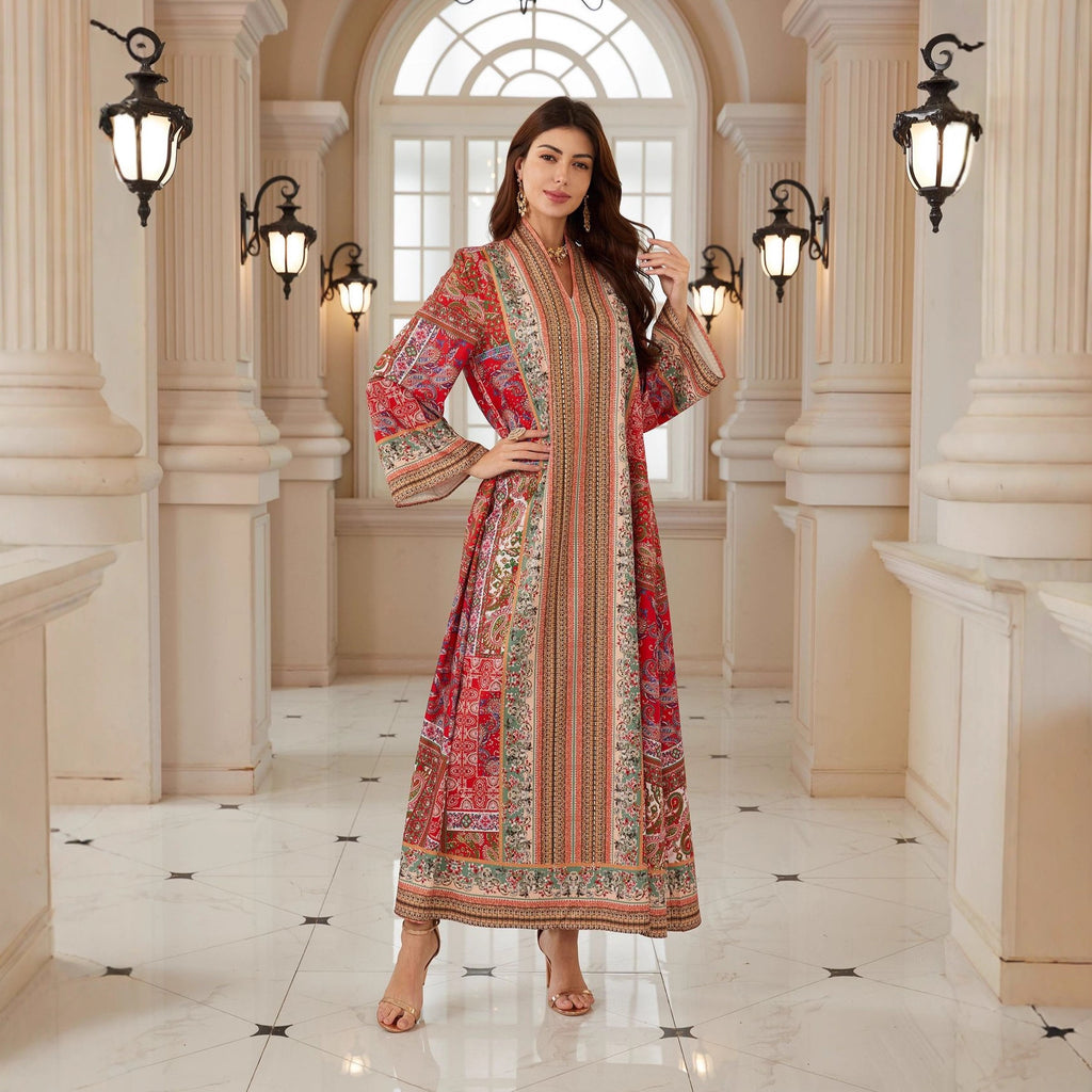 The Crimson Mosaic Abaya