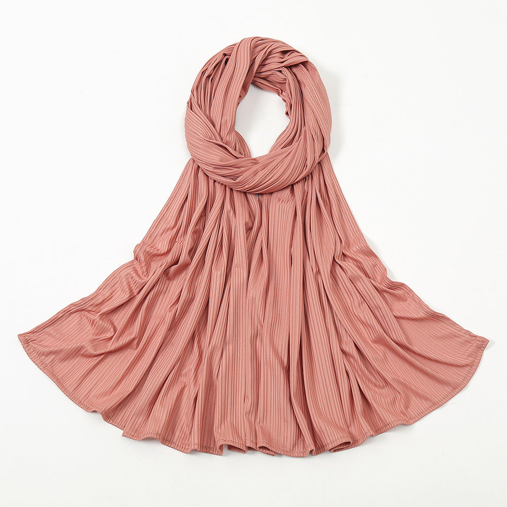 The Knitted Cotton Stripe Scarf
