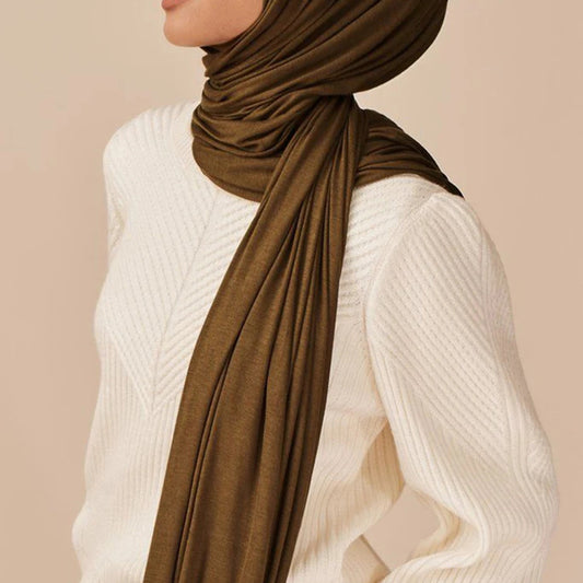Mercerized Cotton Jersey Closed-toe Cotton Scarf - 25% Off when you buy 3