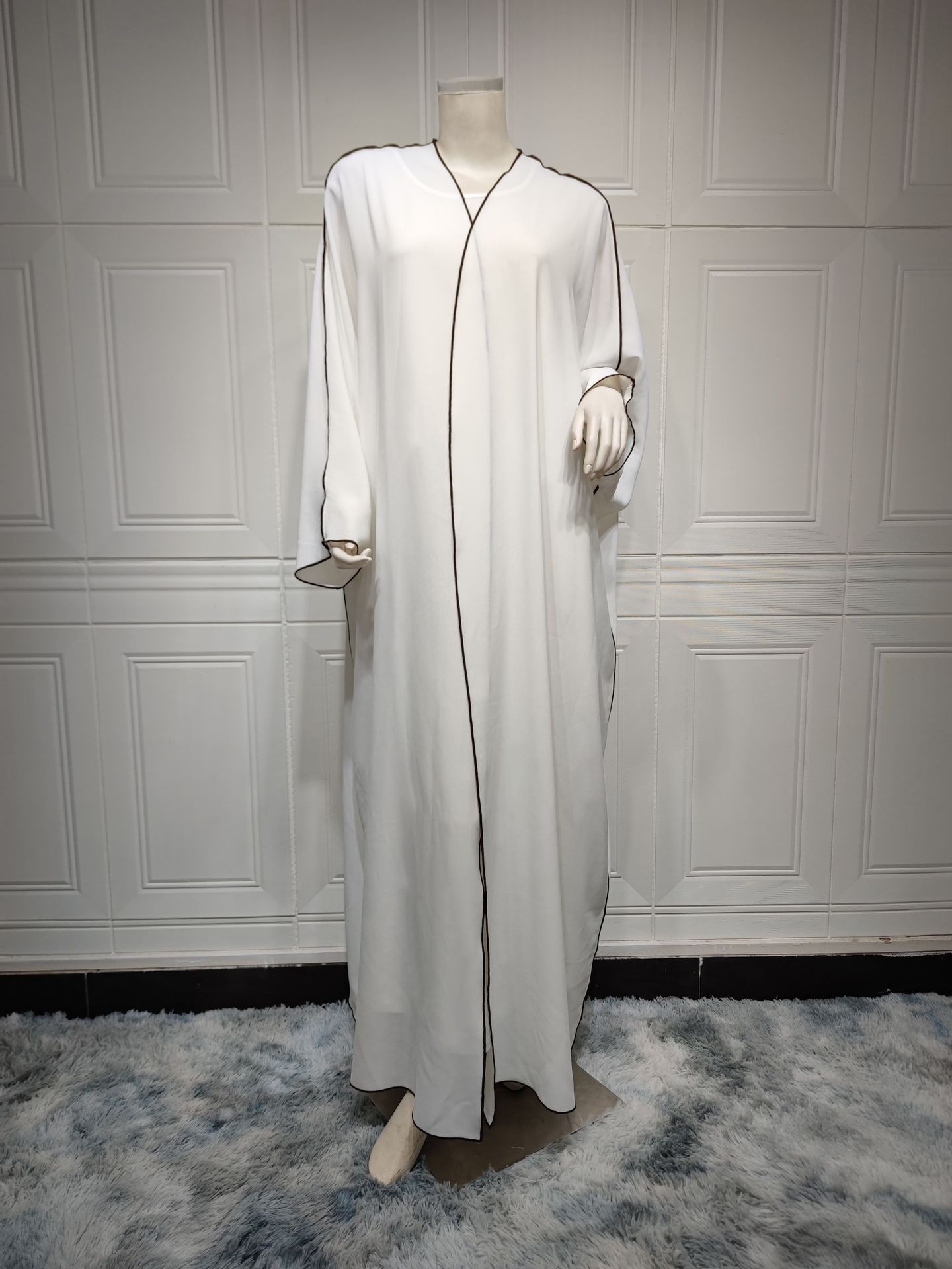White Saudi Style Abaya