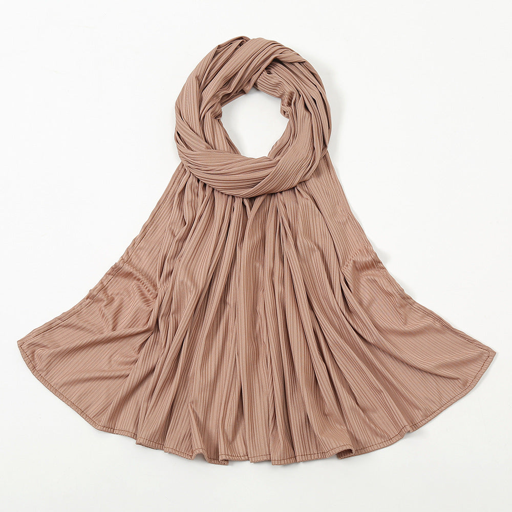 The Knitted Cotton Stripe Scarf