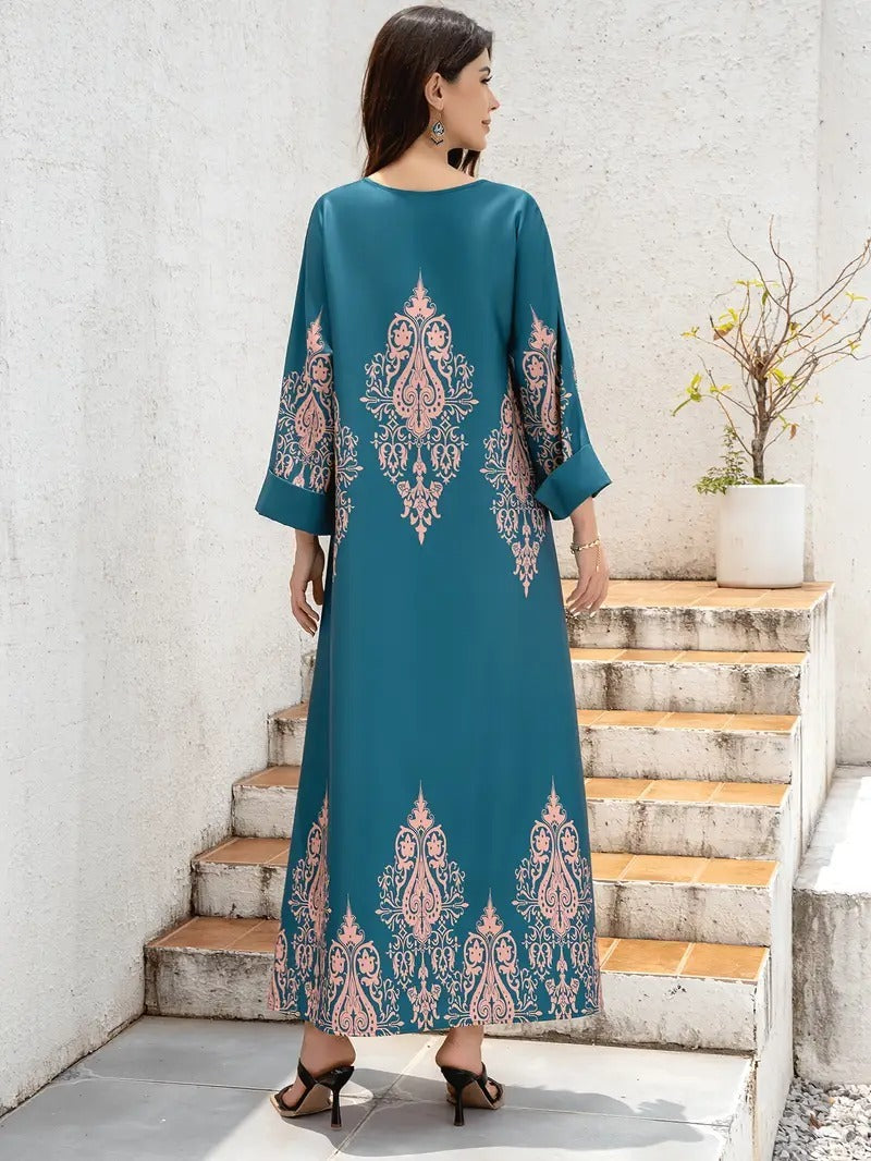 Casual Home Abaya - Flower Printed