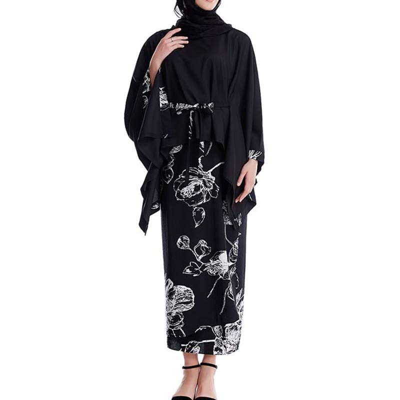 Floral Kimono-Inspired Modest Dress