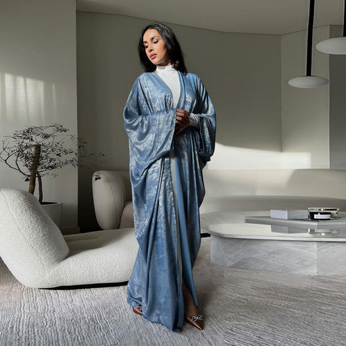 Bronze Satin Open Abaya