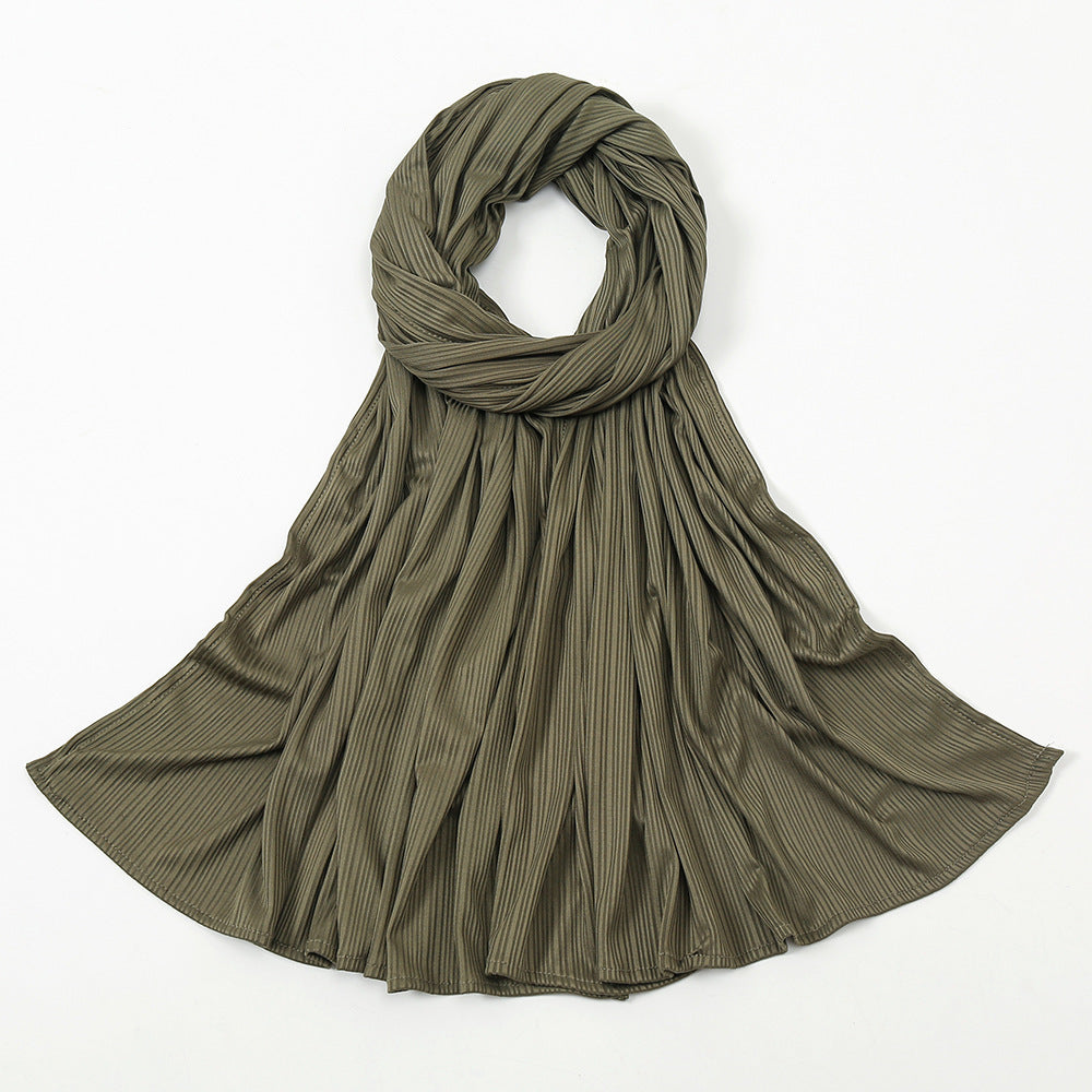 The Knitted Cotton Stripe Scarf