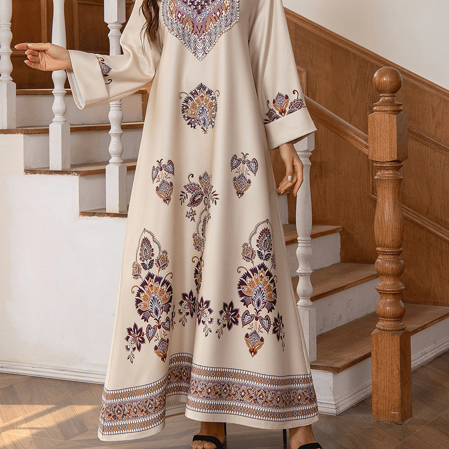 Long Sleeve Floral Casual Dress