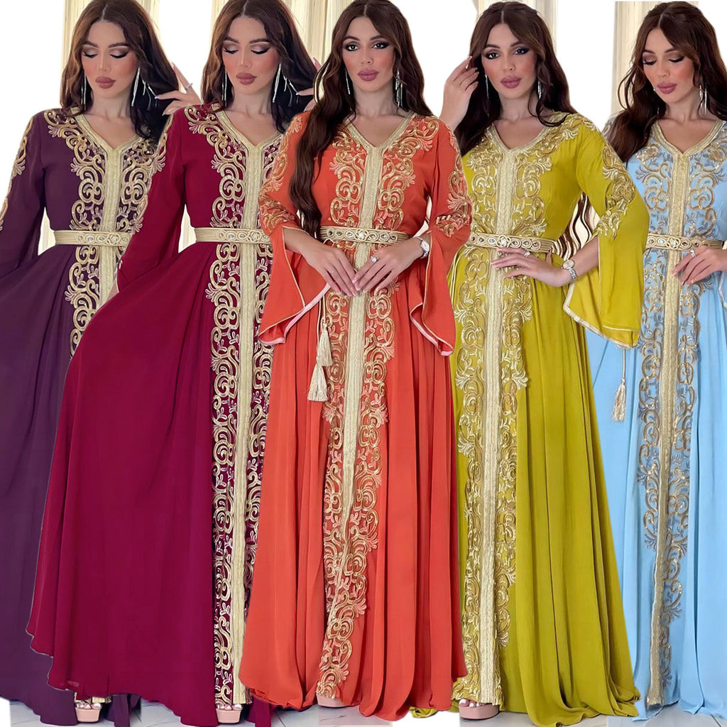 The Embroidered Appliqué Maxi Dress