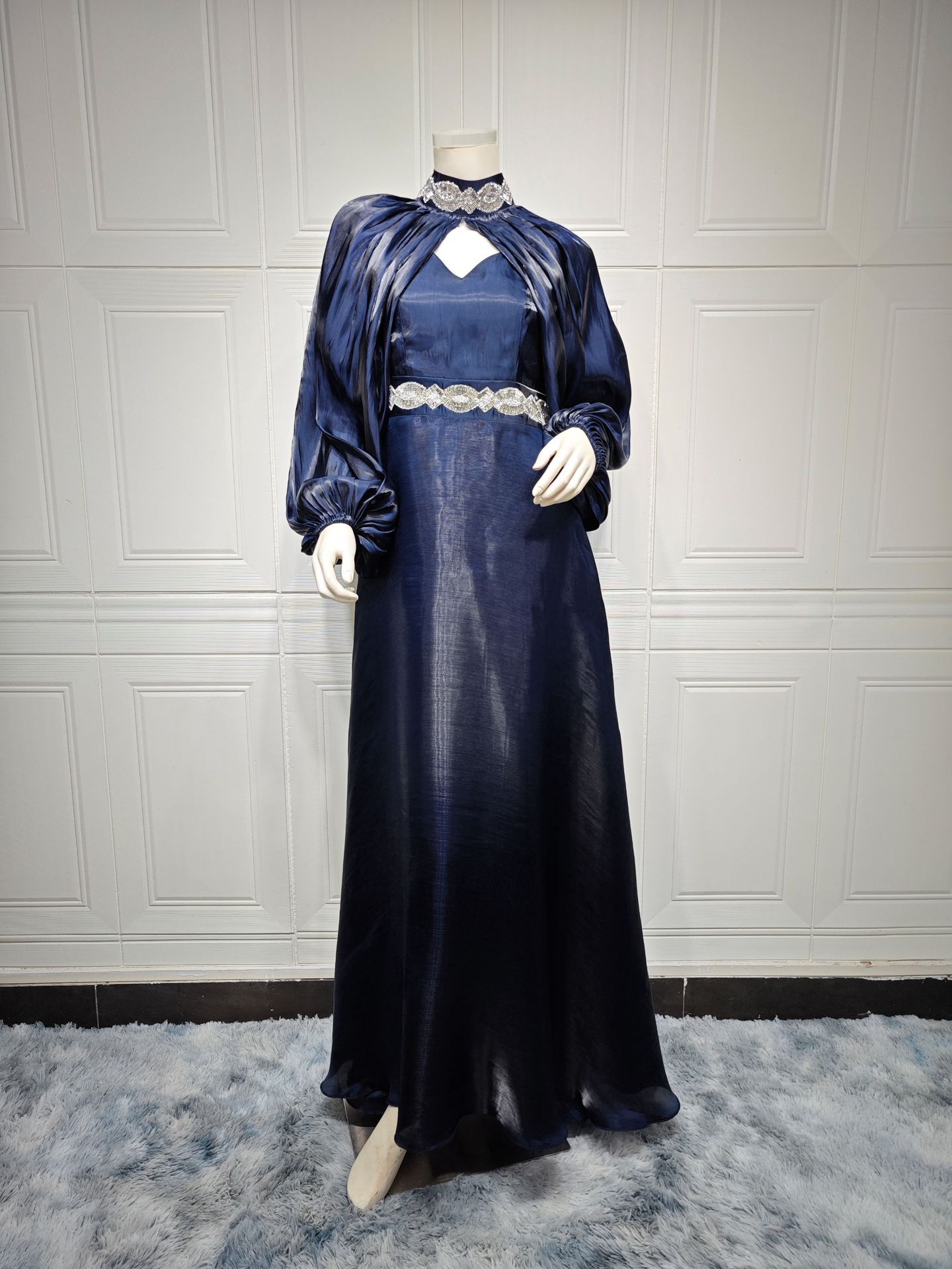 Two piece whispering silk Abaya