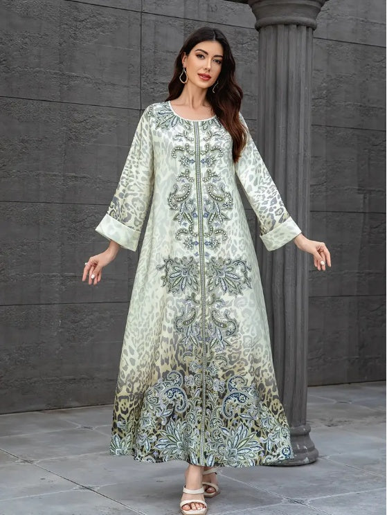 Luxe Embroidered Kaftan Maxi Dress