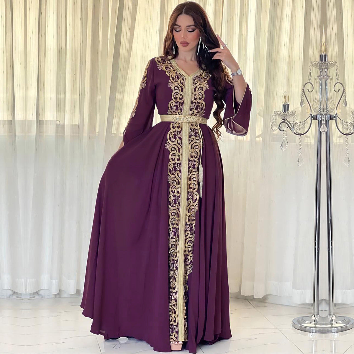The Embroidered Appliqué Maxi Dress