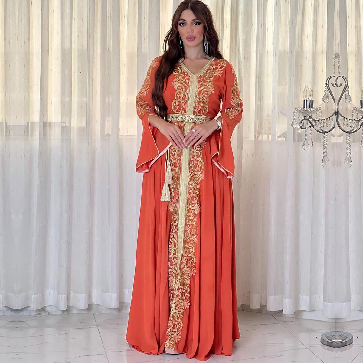 The Embroidered Appliqué Maxi Dress