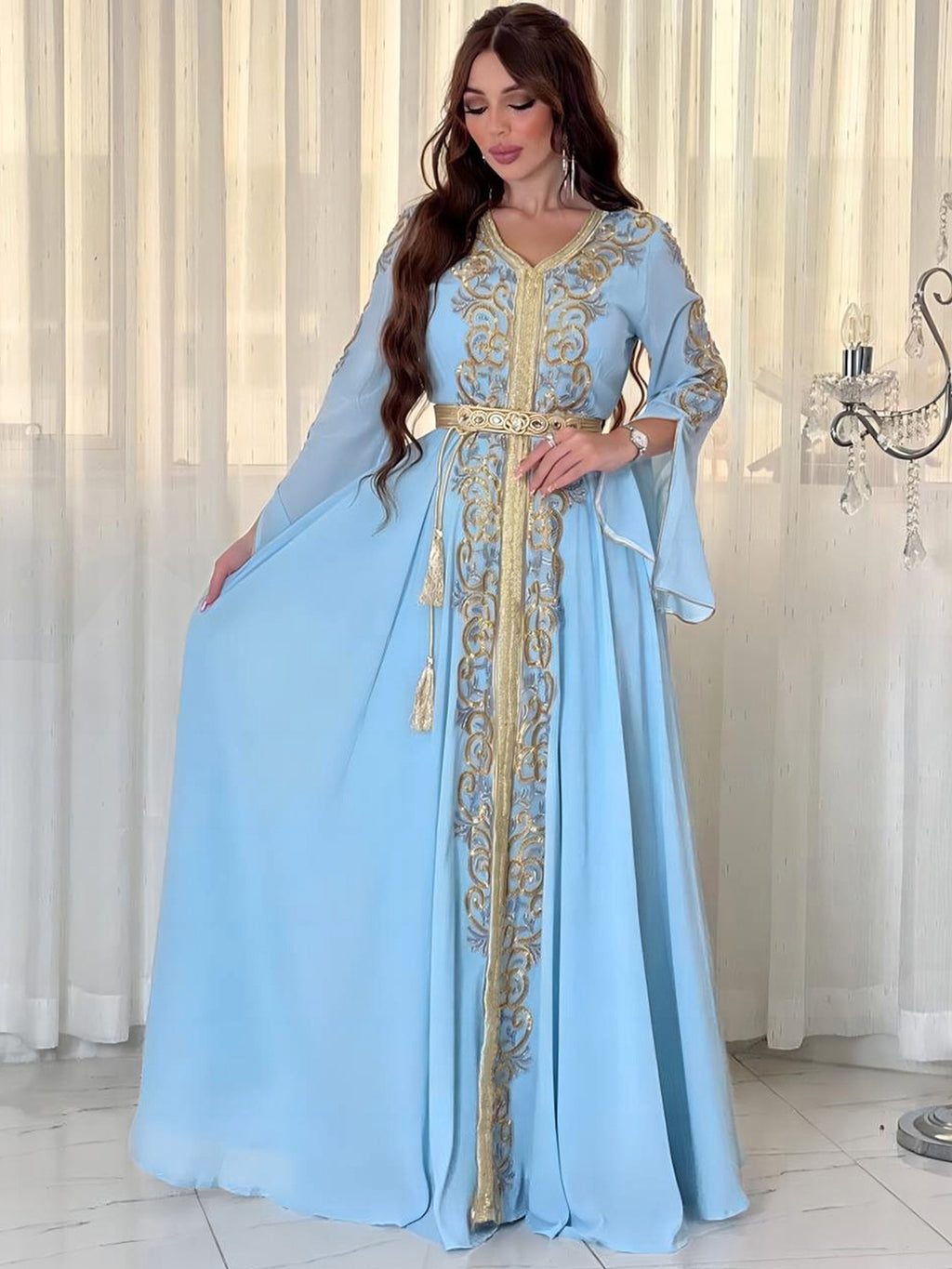 The Embroidered Appliqué Maxi Dress