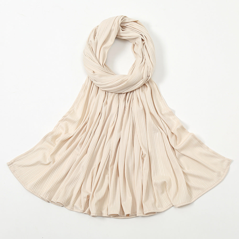 Women's Knitted Thread Cotton Striped Solid Color Scarf