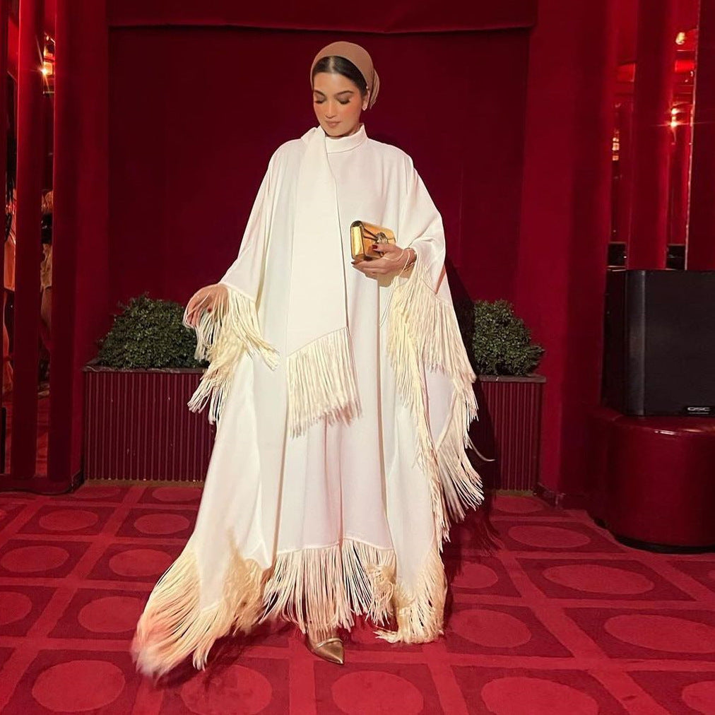 The Batwing Tassel Kaftan Dress
