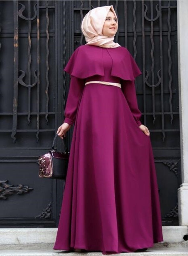 The Linen-Chiffon Modest Maxi Dress