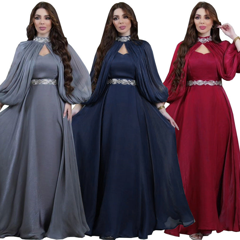 Two piece whispering silk Abaya