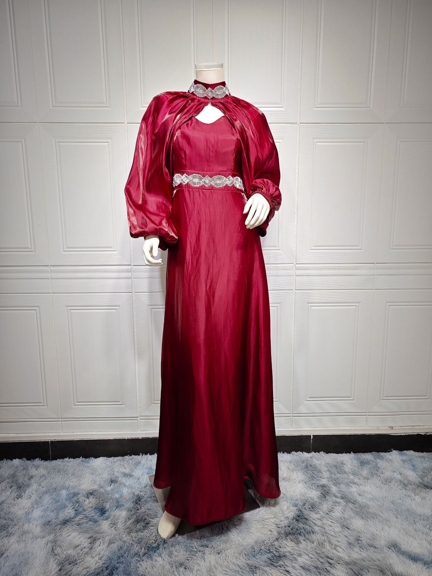 Two piece whispering silk Abaya