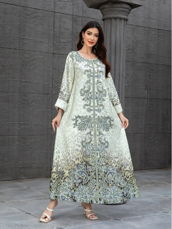 Luxe Embroidered Kaftan Maxi Dress