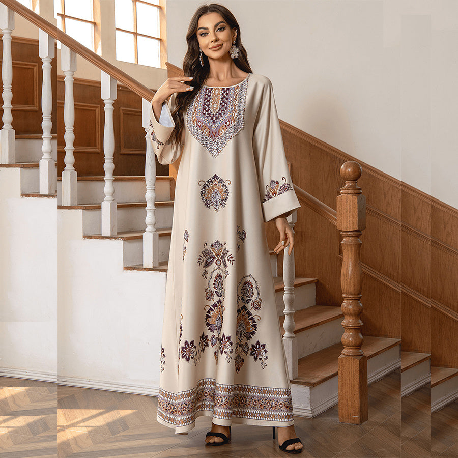Long Sleeve Floral Casual Dress