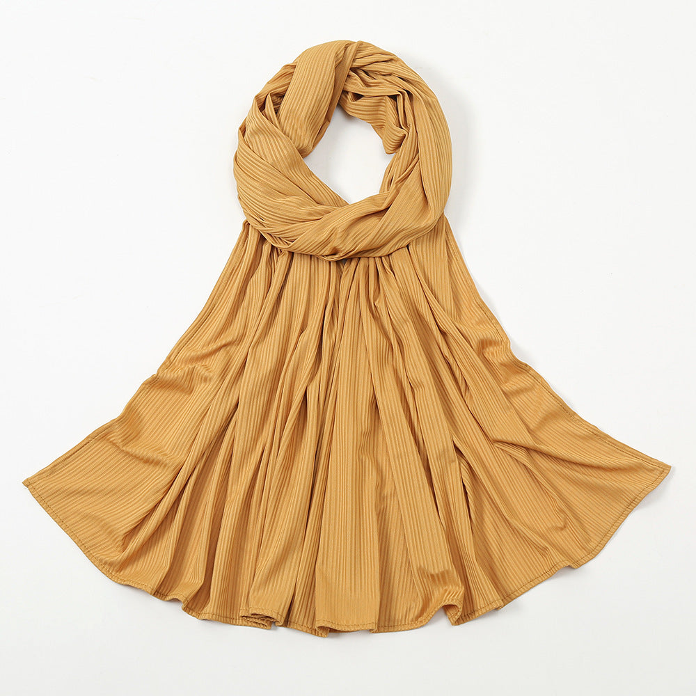 The Knitted Cotton Stripe Scarf
