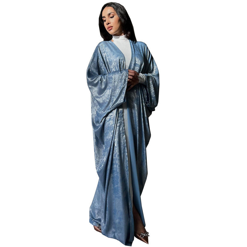 Bronze Satin Open Abaya