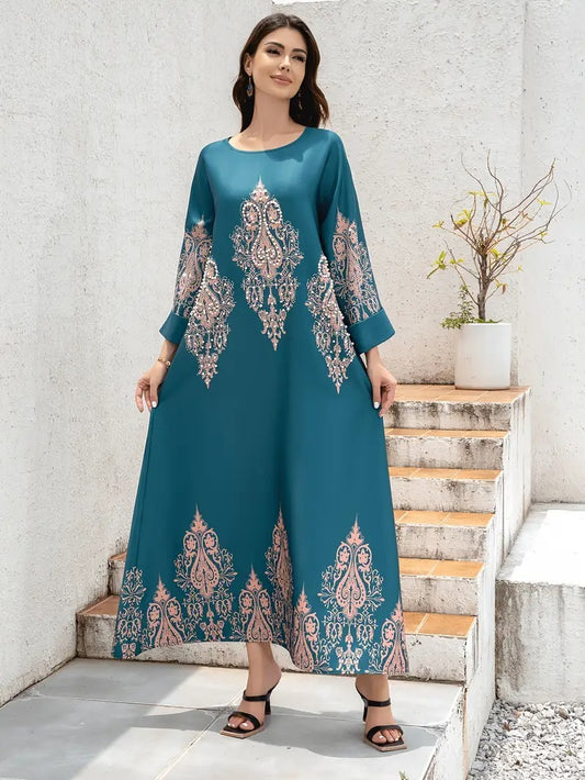 Casual Home Abaya - Flower Printed