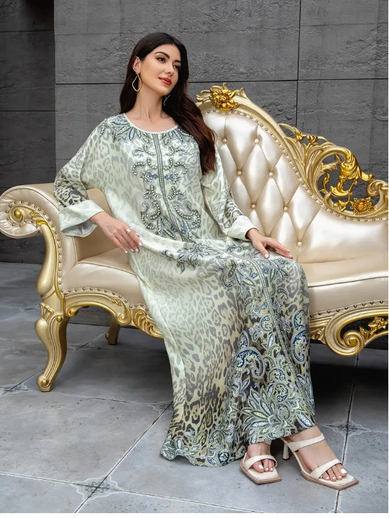 Luxe Embroidered Kaftan Maxi Dress