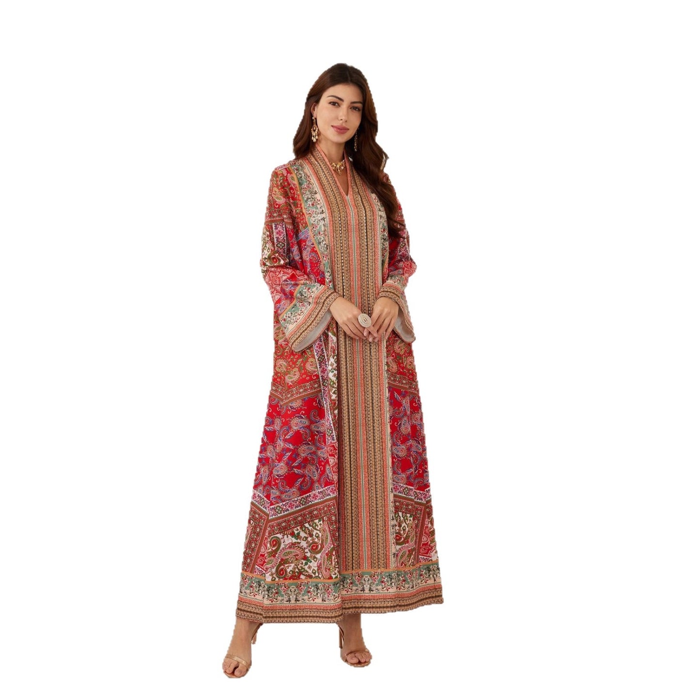 Crimson Mosaic Pull Over Robe