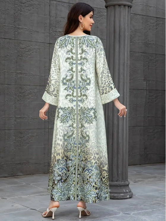 Luxe Embroidered Kaftan Maxi Dress