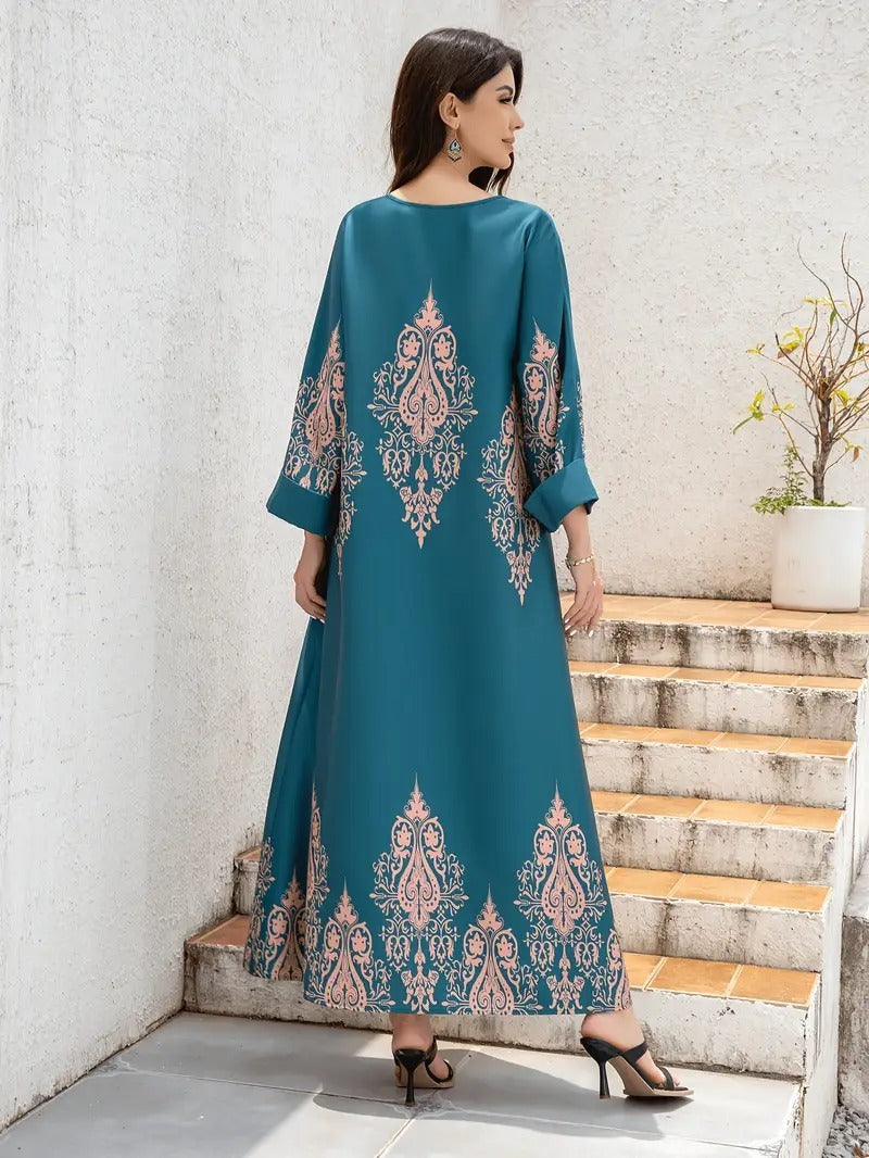 Casual Home Abaya - Flower Printed