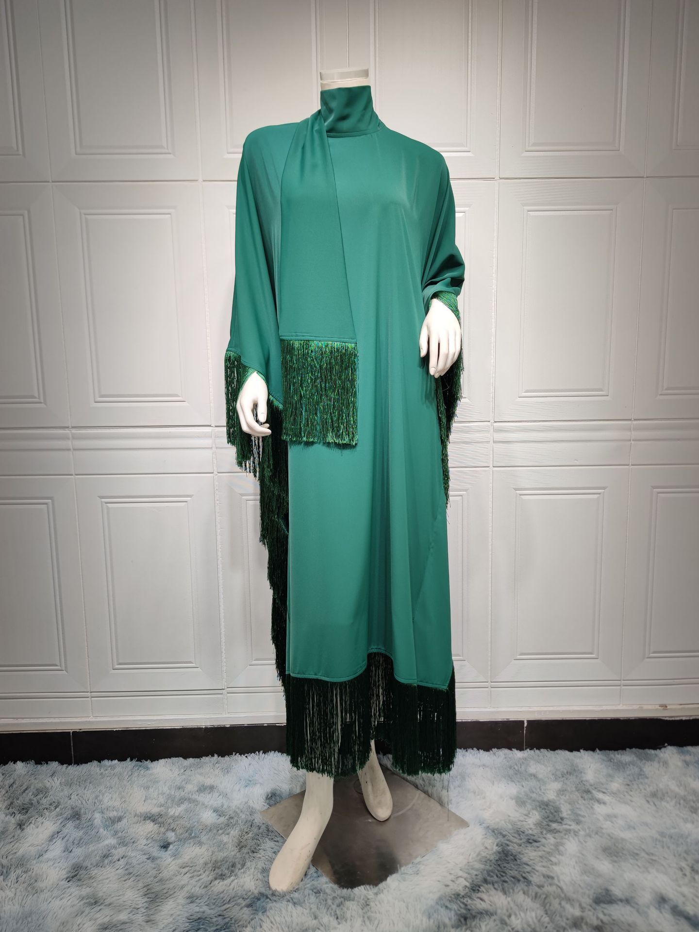 Women Batwing Sleeve Tassel Dress